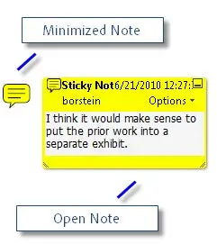 Picture of Open and Minimized Sticky Note in Acrobat