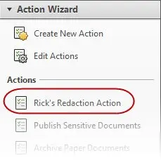 Picture of Actions Wizard panel for running an Action