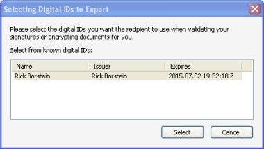 Choose a Digital ID to exchange