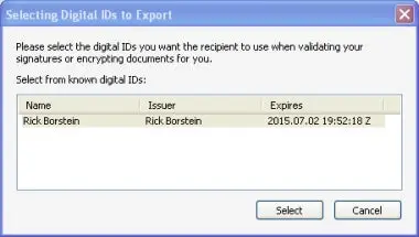 Choose a Digital ID to exchange