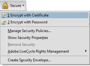 Encrypt with certificate button