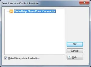 Select Version Control Provider dialog box