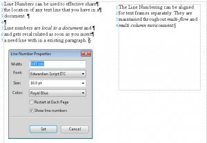 Line number properties