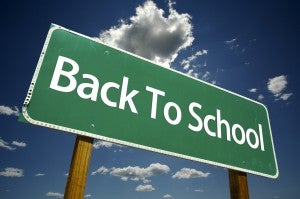 Back to School Road Sign