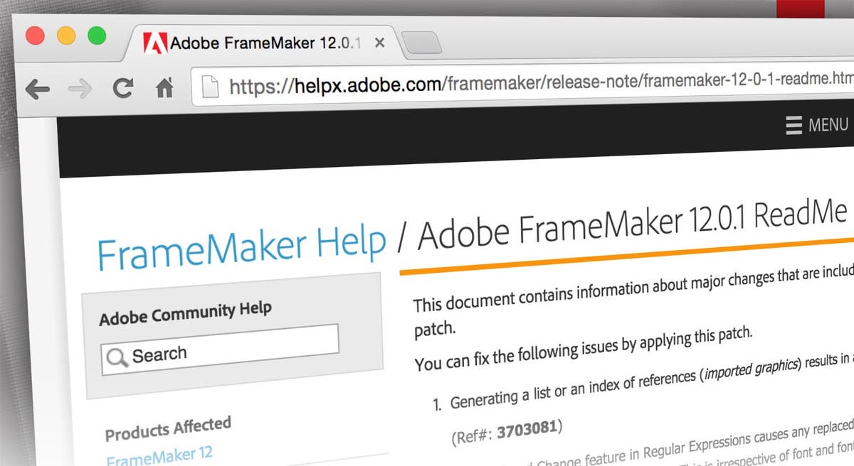 FrameMaker 12.0.1 Update Released