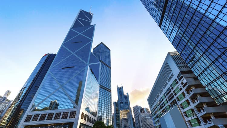 Skyscrapers in a city.