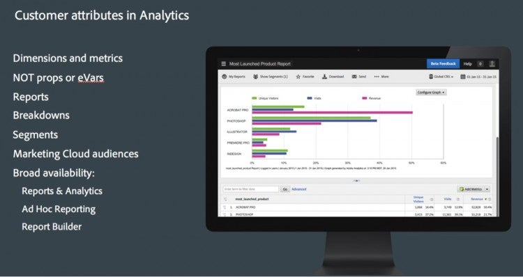 Graphic of customer attributes in Analytics.