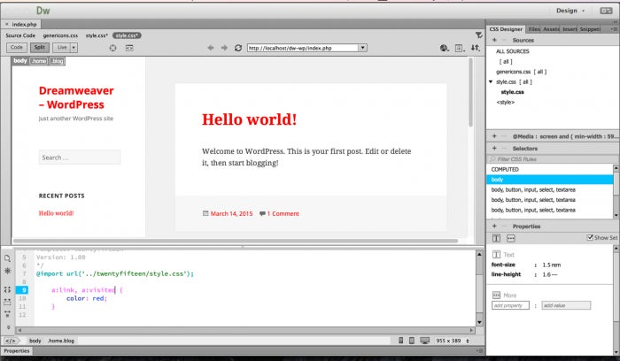 Designing WordPress Child Themes with Dreamweaver CC designing-wordpress-child-themes-with-dreamweaver-cc