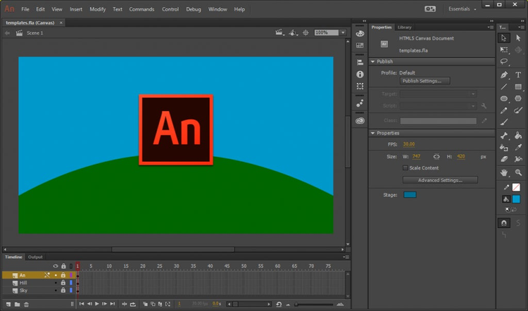 Using Animate CC HTML5 Canvas Templates with Multiple Publish Profiles