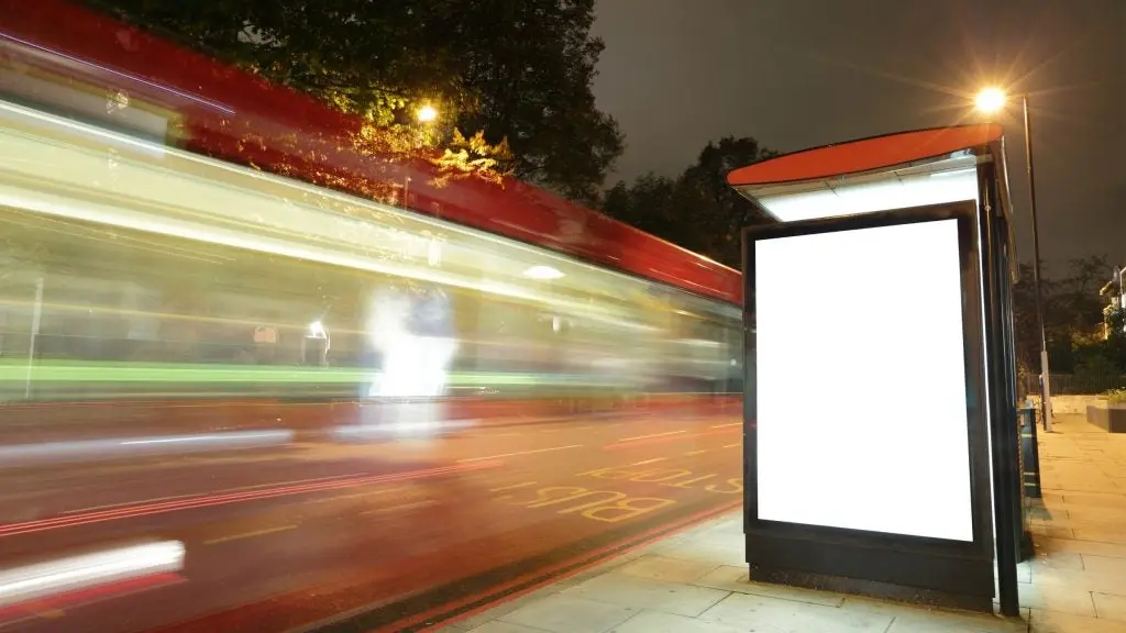 Blank billboard in bus stop