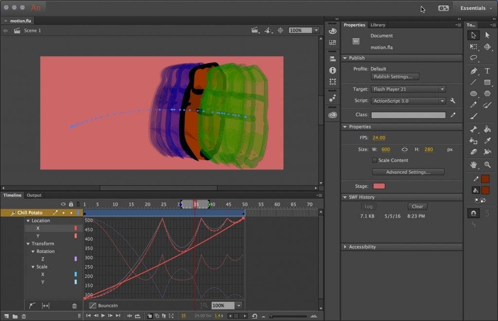 Easing and the Motion Editor