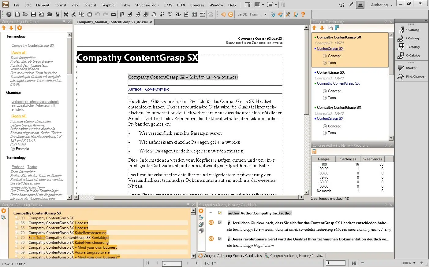 Congree and Adobe FrameMaker Integration