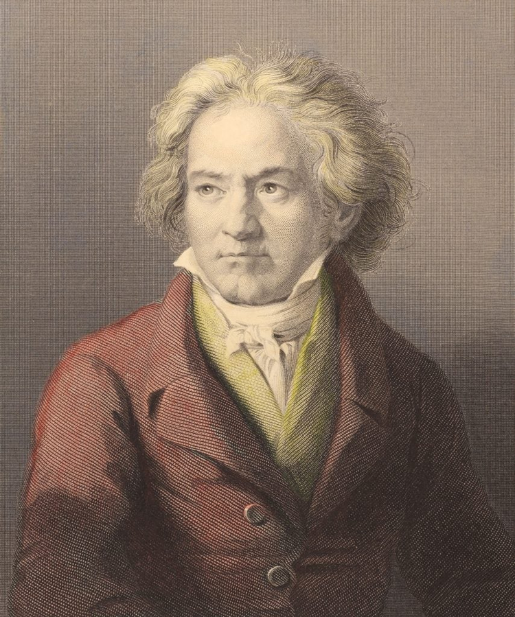 Ludwig van Beethoven (1770-1827) on engraving from the 1800s. German composer and pianist. One of the most acclaimed and influential composers of all time. Engraved by W.Holl after a painting by Kloeber and published by W.Mackenzie.