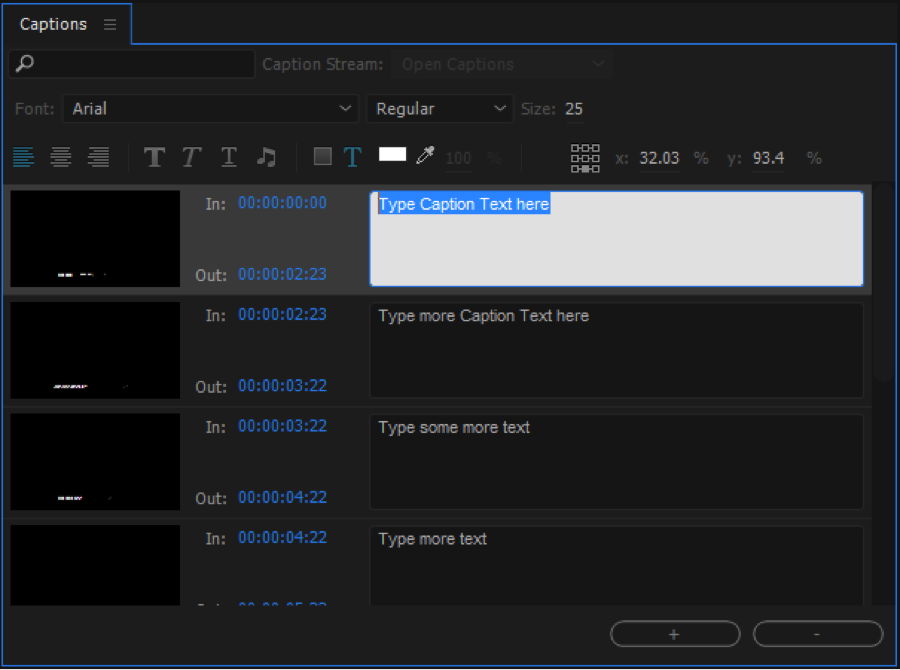 Premiere pro open captions vs hot sale open subtitling