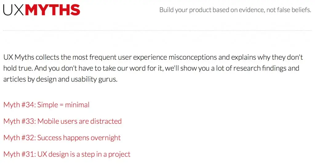 UX Myths.