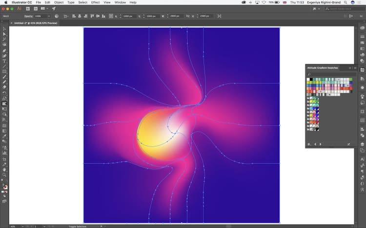 Step 2 with warp tool.
