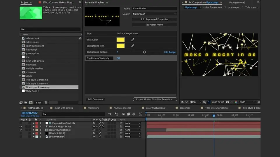 Creating Motion Graphics Templates In Adobe After Effects Creating Motion Graphics Templates In Adobe After Effects