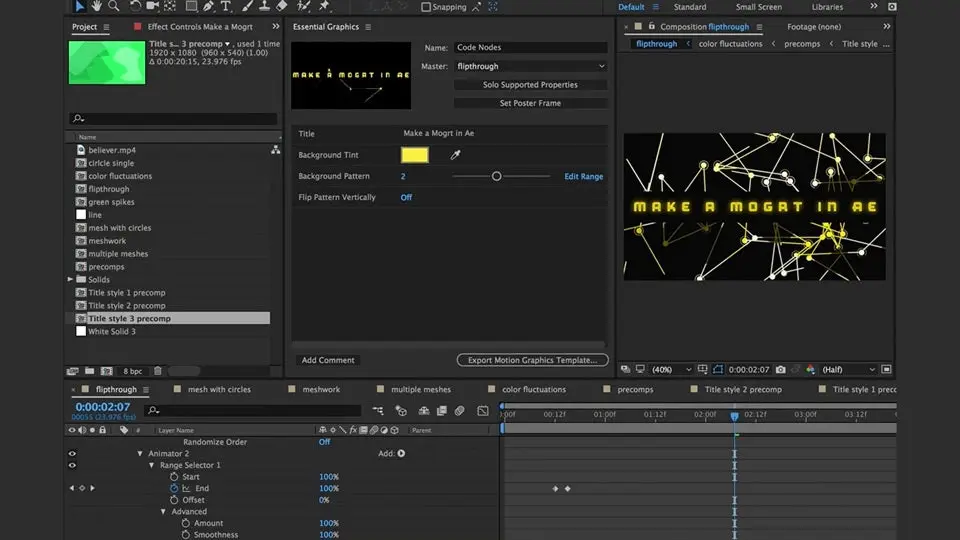 Creating Motion Graphics Templates In Adobe After Effects Creating Motion Graphics Templates In Adobe After Effects