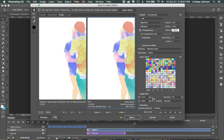 Shows how to export the animation.