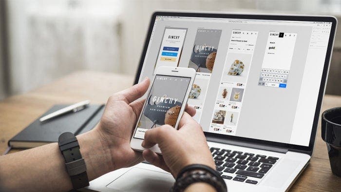 A laptop and cell phone.