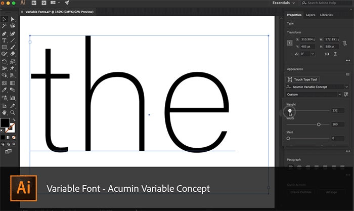 Variable fonts arrive on Adobe Creative Cloud