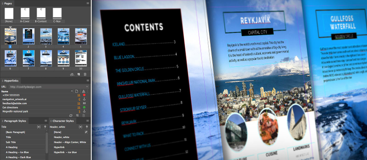 InDesign screen grabs of book files