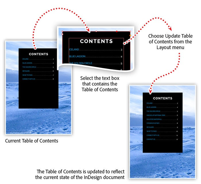Examples of Table of Contents.