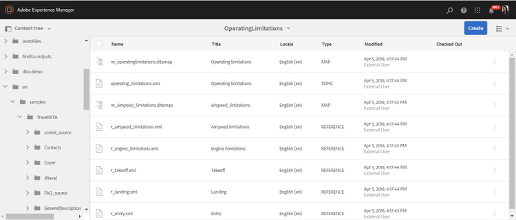 XML Documentation for Adobe Experience Manager – Tree View