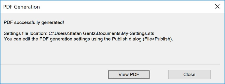 Adobe FrameMaker (2019 release) – Update 1 – Save as PDF – Confirmation dialog