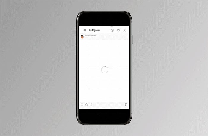 A GIF demonstrating a spinner animation on the Instagram mobile app.