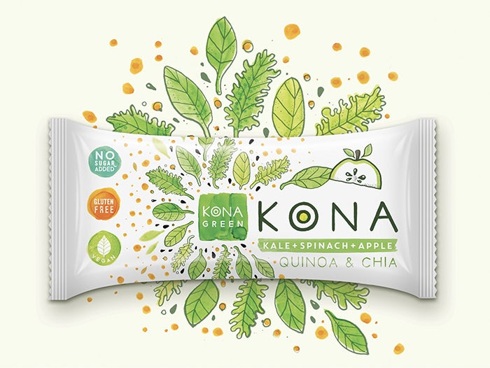 Kona nutrition bars packaging.