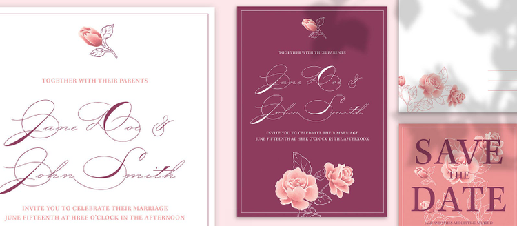 Samples of wedding invitations
