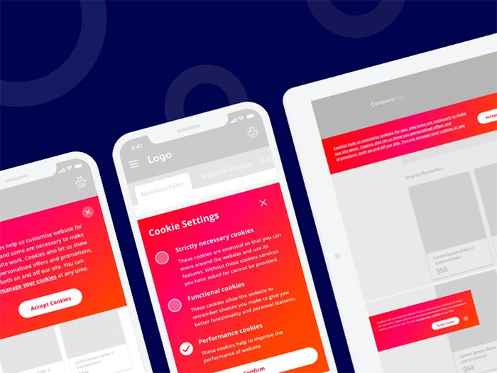 The Cookie Banner UI kit gives designers a range of privacy dialogs--from headers and footers to full-fledged modals and walls