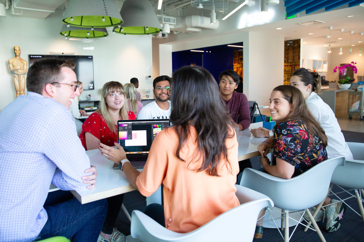 Adobe employees in the San Jose, California headquarters. 