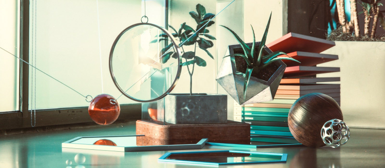 A 3D render created in Adobe Dimension showcasing the use of lighting and shadows.