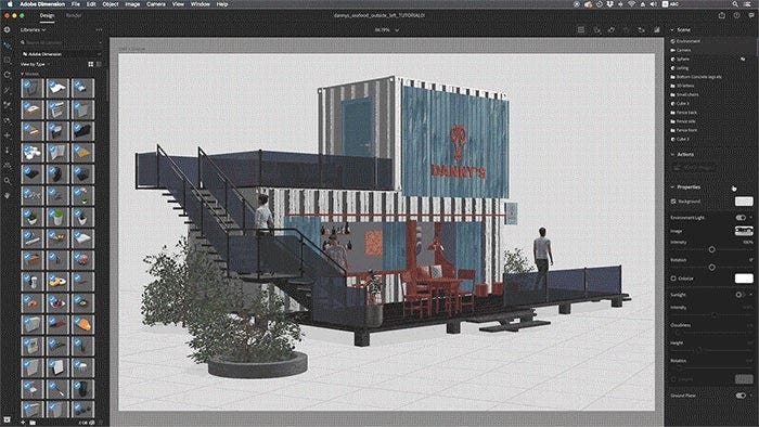 Placing a background image into Anna's scene and using Match Image to achieve a more realistic visualization.
