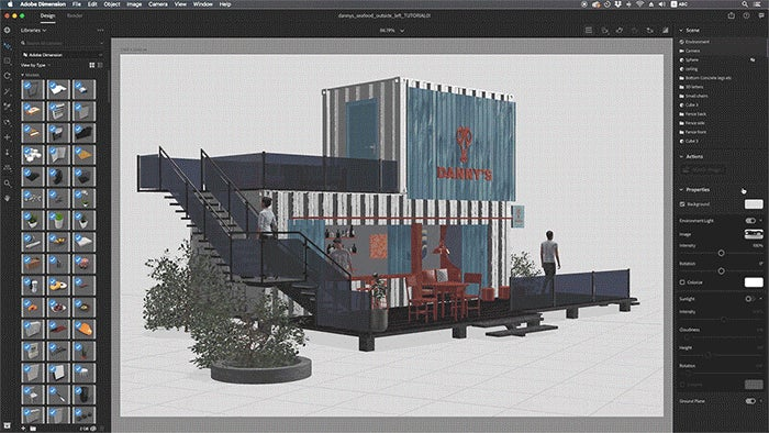 Placing a background image into Anna's scene and using Match Image to achieve a more realistic visualization.