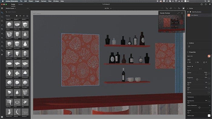 Placing interior shelves in Anna's 3D architectural design.