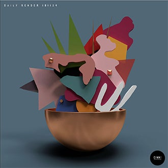 Virtual sculptures created by Anna Natter in Dimension that pay homage to Hans Arp.