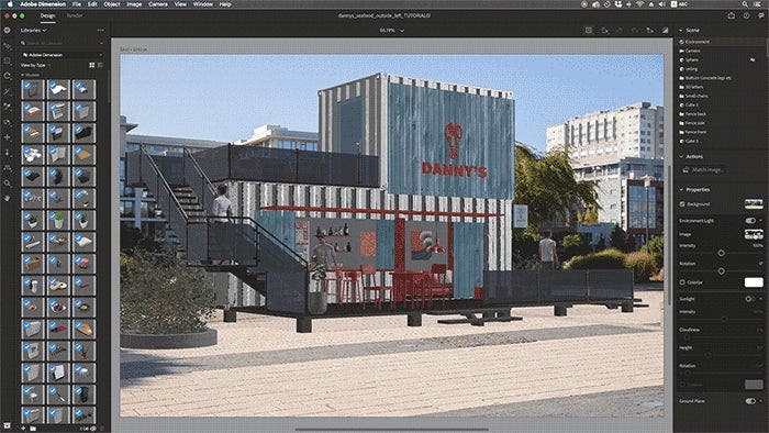 Loading an HDRI into the scene and ensuring the lights are coming from the direction of the sun.