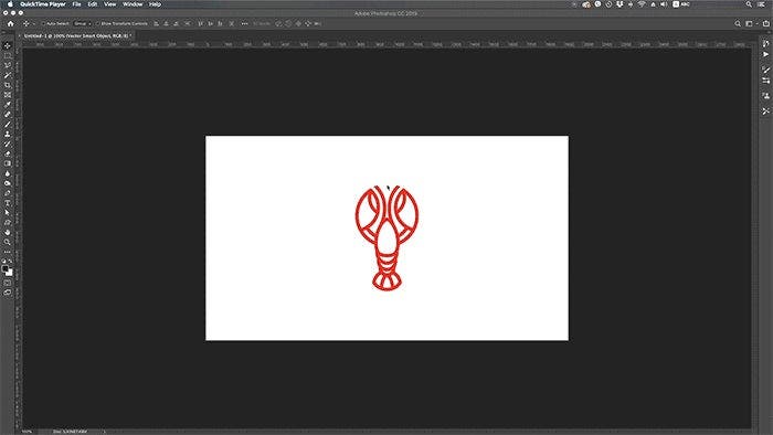 An extruded 3D model is created out of Anna's 2D logo in Photoshop.