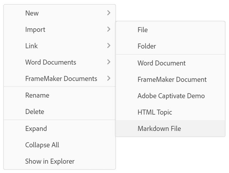 The screenshot shows the context menu for a hyperlink in Adobe RoboHelp 2019 (Update 10)