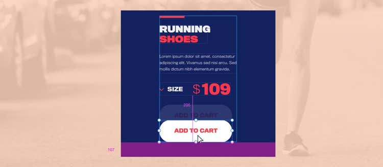 Image showing the new content aware layout using a sample running shoe advertisement.
