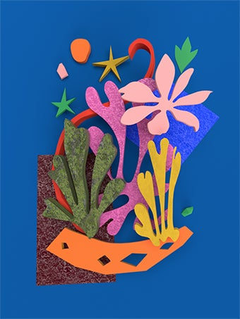 A 3D recreation of Henri Matisse's Cut-Outs, designed by Simoul Alva.