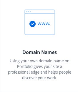 Screenshot from the new Adobe Portfolio Domain Connect module which allows users to specify a custom domain for their portfolio.