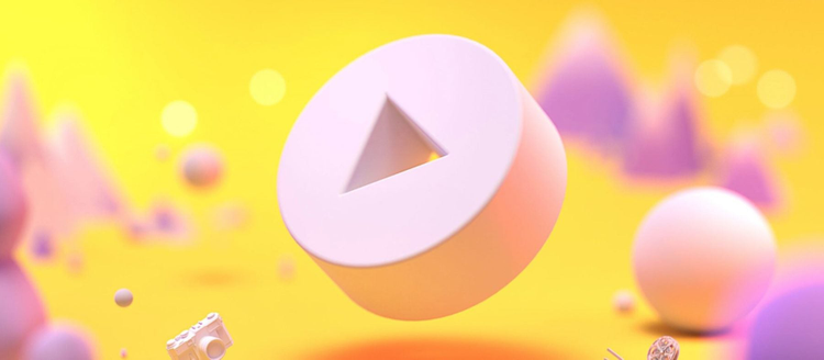 Abstract pastel image designed with Adobe Dimension.