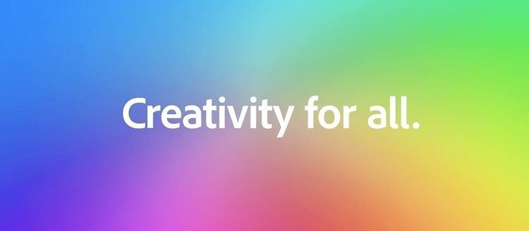Creativity for all over gradient background.