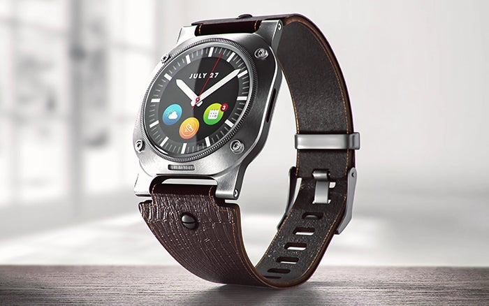 A photorealistic 3D smartwatch design.