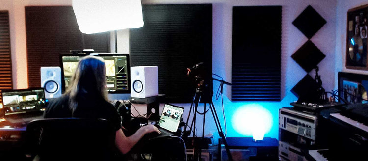 Videoing in studio.