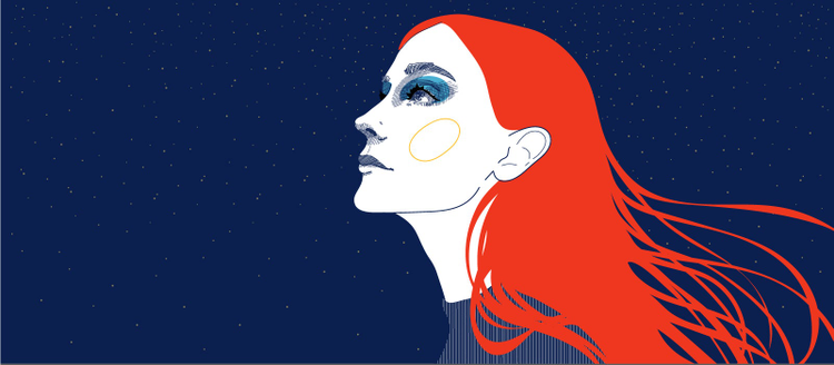 Vector image of woman with red hair.